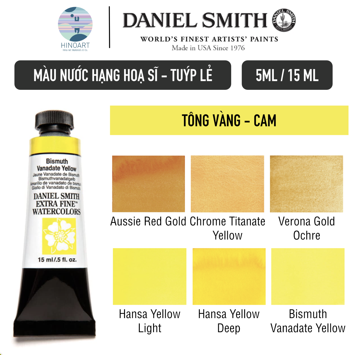 Daniel Smith tuýp - tông vàng / cam